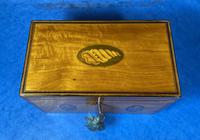 George III Satinwood Twin Tea Caddy with Prince of Wales Inlay (5 of 15) George III Satinwood Twin Tea Caddy with Prince of Wales Inlay (5 of 15)