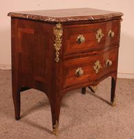 Small Curved Louis XV Commode / Chest of Drawers with Marble - 18th Century (13 of 15) Small Curved Louis XV Commode / Chest of Drawers with Marble - 18th Century (13 of 15)