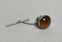 Scottish Iona Silver & Moss Agate Tie/collar Stud (1 of 5)