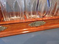 Antique Polished Oak & Ebony Three Bottle Tantalus (2 of 11) Antique Polished Oak & Ebony Three Bottle Tantalus (2 of 11)