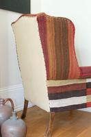 Antique Oak Chair with Multicoloured Afghan Kelim (7 of 9) Antique Oak Chair with Multicoloured Afghan Kelim (7 of 9)