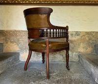 Exceptional 19thc Antique Mahogany Upholstered Library Captains Desk Armchair (11 of 12) Exceptional 19thc Antique Mahogany Upholstered Library Captains Desk Armchair (11 of 12)