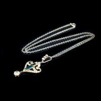 Antique Green Paste Sterling Silver Drop Pendant & Chain Necklace (5 of 10) Antique Green Paste Sterling Silver Drop Pendant & Chain Necklace (5 of 10)