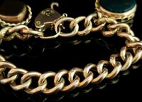 Antique 9ct Gold Curb Bracelet, Spinning Fobs (10 of 15) Antique 9ct Gold Curb Bracelet, Spinning Fobs (10 of 15)