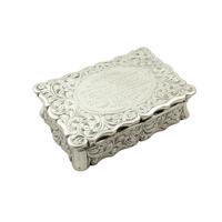 Antique Victorian Sterling Silver Snuff Box 1852 Antique Victorian Sterling Silver Snuff Box 1852