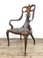 Edwardian Art Nouveau Inlaid Mahogany Armchair (6 of 11) Edwardian Art Nouveau Inlaid Mahogany Armchair (6 of 11)