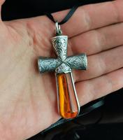 Victorian Scottish Silver & Amber Cross Pendant (9 of 11) Victorian Scottish Silver & Amber Cross Pendant (9 of 11)