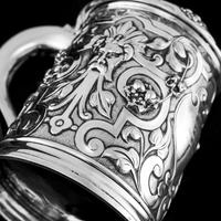 Antique Solid Sterling Silver Large Tankard with Royal Marines Officer Interest - Goldsmiths & Silversmiths Co 1900 (9 of 28) Antique Solid Sterling Silver Large Tankard with Royal Marines Officer Interest - Goldsmiths & Silversmiths Co 1900 (9 of 28)