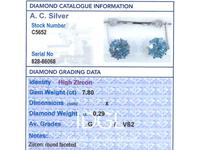7.80ct High Zircon & 0.29ct Diamond, 18ct White Gold Drop Earrings - Antique c.1910 (8 of 9) 7.80ct High Zircon & 0.29ct Diamond, 18ct White Gold Drop Earrings - Antique c.1910 (8 of 9)