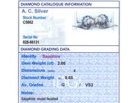 2.05ct Sapphire & 0.65ct Diamond, 18ct White Gold Stud Earrings - Vintage 1958 (8 of 9) 2.05ct Sapphire & 0.65ct Diamond, 18ct White Gold Stud Earrings - Vintage 1958 (8 of 9)