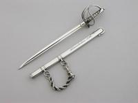 Victorian Novelty Silver Officers Dress Sword Letter Opener by Sampson Mordan, London, 1896. 'Emmie' (13 of 14) Victorian Novelty Silver Officers Dress Sword Letter Opener by Sampson Mordan, London, 1896. 'Emmie' (13 of 14)
