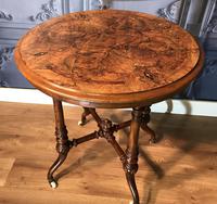 Victorian Burr Walnut & Marquetry Occasional Table (8 of 10) Victorian Burr Walnut & Marquetry Occasional Table (8 of 10)