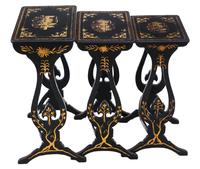 Victorian Chinoiserie Nest of Decorated Black Lacquer Tables (5 of 6) Victorian Chinoiserie Nest of Decorated Black Lacquer Tables (5 of 6)