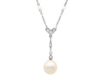 Antique Pearl & Diamond, Platinum Pendant c.1920