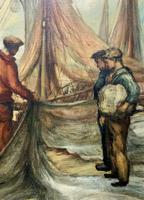 Cornish School - Large early 1900s Oil Painting of Fishermen Pulling in the Nets (8 of 14) Cornish School - Large early 1900s Oil Painting of Fishermen Pulling in the Nets (8 of 14)