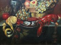 Fine Early 20thc Antique Still Life Oil Painting - Fruit & Shellfish - Minor TLC (5 of 14) Fine Early 20thc Antique Still Life Oil Painting - Fruit & Shellfish - Minor TLC (5 of 14)