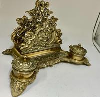 Antique Brass Desk Companion Inkwell Set c.1910 (3 of 8) Antique Brass Desk Companion Inkwell Set c.1910 (3 of 8)