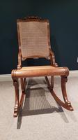 Antique Solid Walnut Cane Work Rocking Chair (5 of 5) Antique Solid Walnut Cane Work Rocking Chair (5 of 5)
