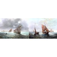 Pair of George H. Knight Oil on Canvas Paintings of Marine Scenes (2 of 9) Pair of George H. Knight Oil on Canvas Paintings of Marine Scenes (2 of 9)
