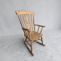 Large Vintage  Rocking Chair / Solid Oak / C1970