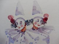 Watercolour Two Clowns Listed Irish Artist Judith Caulfield Walsh (3 of 10) Watercolour Two Clowns Listed Irish Artist Judith Caulfield Walsh (3 of 10)