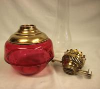 Antique Victorian Cranberry Glass Oil Lamp (2 of 4) Antique Victorian Cranberry Glass Oil Lamp (2 of 4)
