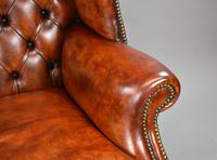 George II Style Brown Leather Hand Dyed Wingback Armchair (11 of 17) George II Style Brown Leather Hand Dyed Wingback Armchair (11 of 17)