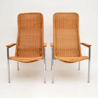 Pair of Vintage Chrome & Rattan Armchairs by Dirk Van Sliedrecht (3 of 11) Pair of Vintage Chrome & Rattan Armchairs by Dirk Van Sliedrecht (3 of 11)