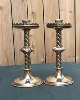 Pair of Arts and Crafts Brass Altar / Church Candlesticks (3 of 5) Pair of Arts and Crafts Brass Altar / Church Candlesticks (3 of 5)