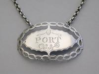 George III Pierced Silver Wine Label 'Port', Unmarked - Probably by Hester Bateman c.1780 (5 of 7) George III Pierced Silver Wine Label 'Port', Unmarked - Probably by Hester Bateman c.1780 (5 of 7)