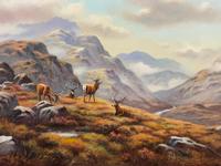 Oil Painting Scottish Stags "Denizens of the Highlands" Signed Wendy Reeves (5 of 45) Oil Painting Scottish Stags "Denizens of the Highlands" Signed Wendy Reeves (5 of 45)