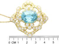 22.32ct Aquamarine, 7.62ct Diamond & 18ct Yellow Gold Pendant - Vintage c.1950 (6 of 9) 22.32ct Aquamarine, 7.62ct Diamond & 18ct Yellow Gold Pendant - Vintage c.1950 (6 of 9)