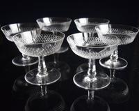 6 French Crystal Champagne Coupes c.1920 (3 of 5) 6 French Crystal Champagne Coupes c.1920 (3 of 5)