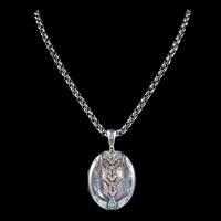 Antique Victorian Silver Turquoise Locket Necklace c.1880 (3 of 8) Antique Victorian Silver Turquoise Locket Necklace c.1880 (3 of 8)