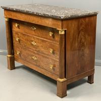 French Empire Commode Chest of Drawers with Marble Top (3 of 7) French Empire Commode Chest of Drawers with Marble Top (3 of 7)
