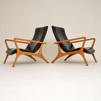 Pair of Vintage Leather Armchairs in the Manner of Vladimir Kagan (3 of 15) Pair of Vintage Leather Armchairs in the Manner of Vladimir Kagan (3 of 15)