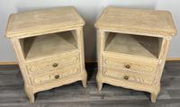 French Vintage Oak Bedside Tables Pair Cupboards Cabinets LOT 3924