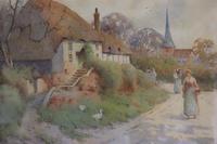Good Late 19th Early 20th Century Watercolour Village Scene - S E Hall (3 of 7) Good Late 19th Early 20th Century Watercolour Village Scene - S E Hall (3 of 7)