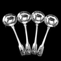 Antique Victorian Set of 4 Solid Silver Sauce Ladles / Spoons "Fiddle Thread & Shell" Pattern - Chawner & Co 1845 (13 of 15) Antique Victorian Set of 4 Solid Silver Sauce Ladles / Spoons "Fiddle Thread & Shell" Pattern - Chawner & Co 1845 (13 of 15)