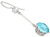 7.80ct High Zircon & 0.29ct Diamond, 18ct White Gold Drop Earrings - Antique c.1910 (5 of 9) 7.80ct High Zircon & 0.29ct Diamond, 18ct White Gold Drop Earrings - Antique c.1910 (5 of 9)