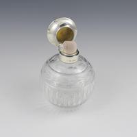 Silver, Lilac Guilloche Enamel & Cut Glass Scent Bottle (6 of 12) Silver, Lilac Guilloche Enamel & Cut Glass Scent Bottle (6 of 12)