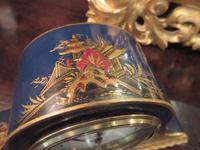 Antique Chinioserie Blue Lacquered Mantel Clock (2 of 7) Antique Chinioserie Blue Lacquered Mantel Clock (2 of 7)