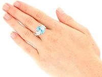 9.82ct High Zircon & 0.29ct Diamond, Platinum Dress Ring - Vintage c.1940 (7 of 9) 9.82ct High Zircon & 0.29ct Diamond, Platinum Dress Ring - Vintage c.1940 (7 of 9)