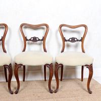 4 Walnut Balloon Dining Chairs 19th Century (9 of 12) 4 Walnut Balloon Dining Chairs 19th Century (9 of 12)