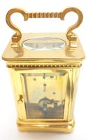 Rare Antique French 8-day Carriage Clock Unusual Masked Dial Case with Enamel Dial (6 of 10) Rare Antique French 8-day Carriage Clock Unusual Masked Dial Case with Enamel Dial (6 of 10)