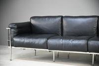 LC3 Style Black Leather & Chrome 3 Seater Sofa (9 of 22) LC3 Style Black Leather & Chrome 3 Seater Sofa (9 of 22)