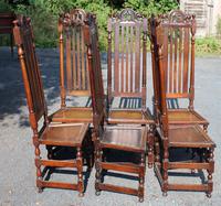 1900's Set 6 Carved Highback Oak Dining Chairs -carolean Style (3 of 5) 1900's Set 6 Carved Highback Oak Dining Chairs -carolean Style (3 of 5)