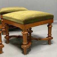 Set of 6 satinwood modular stools in vintage velvet (7 of 8) Set of 6 satinwood modular stools in vintage velvet (7 of 8)
