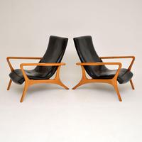 Pair of Vintage Leather Armchairs in the Manner of Vladimir Kagan (7 of 15) Pair of Vintage Leather Armchairs in the Manner of Vladimir Kagan (7 of 15)