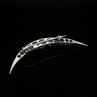 Antique Moonstone Crescent Moon Sterling Silver Brooch Pin (4 of 8) Antique Moonstone Crescent Moon Sterling Silver Brooch Pin (4 of 8)